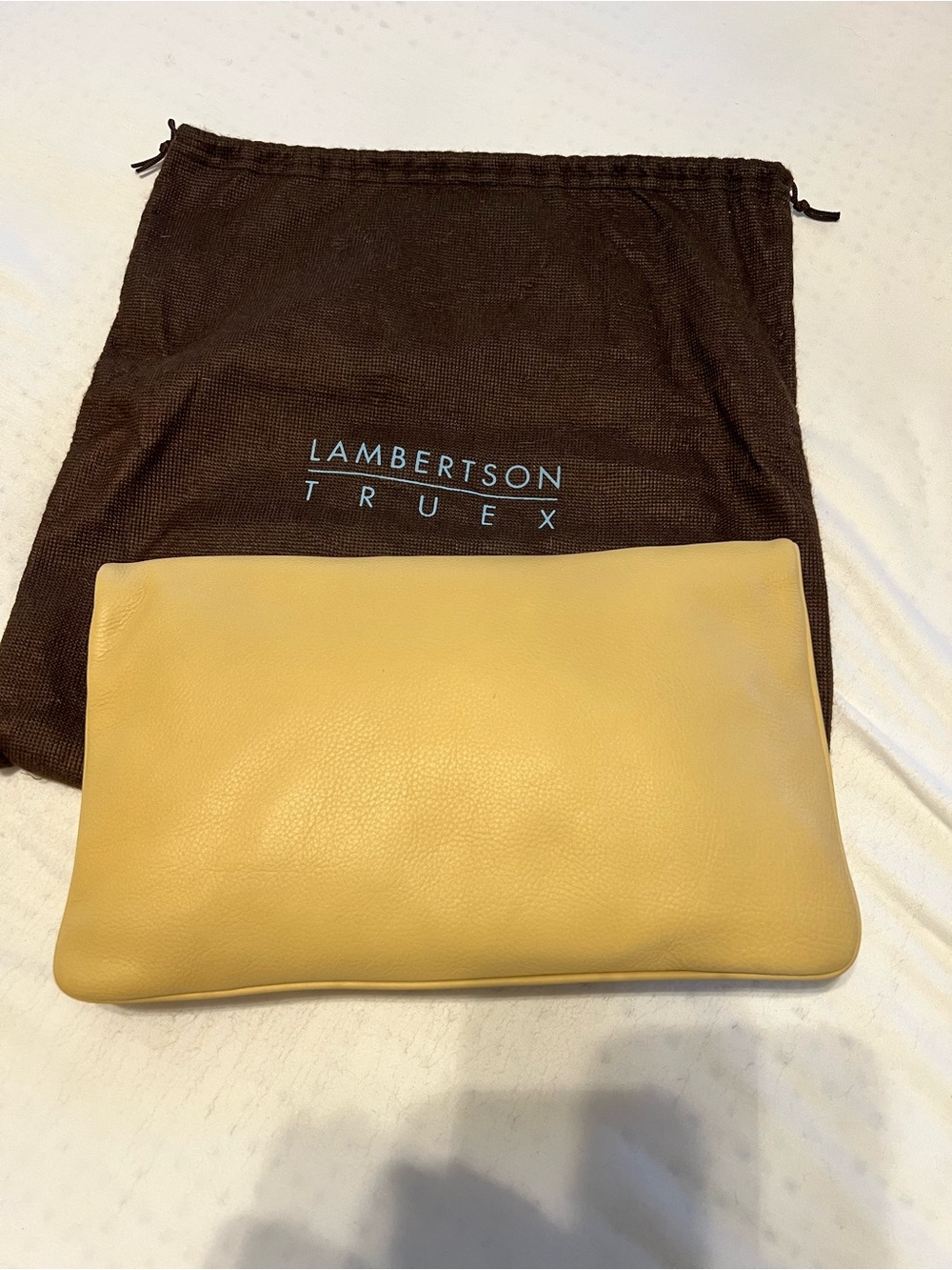 Lamberston Truex Yellow Leather Convertible Crossbody Bag - Picture 3 of 10